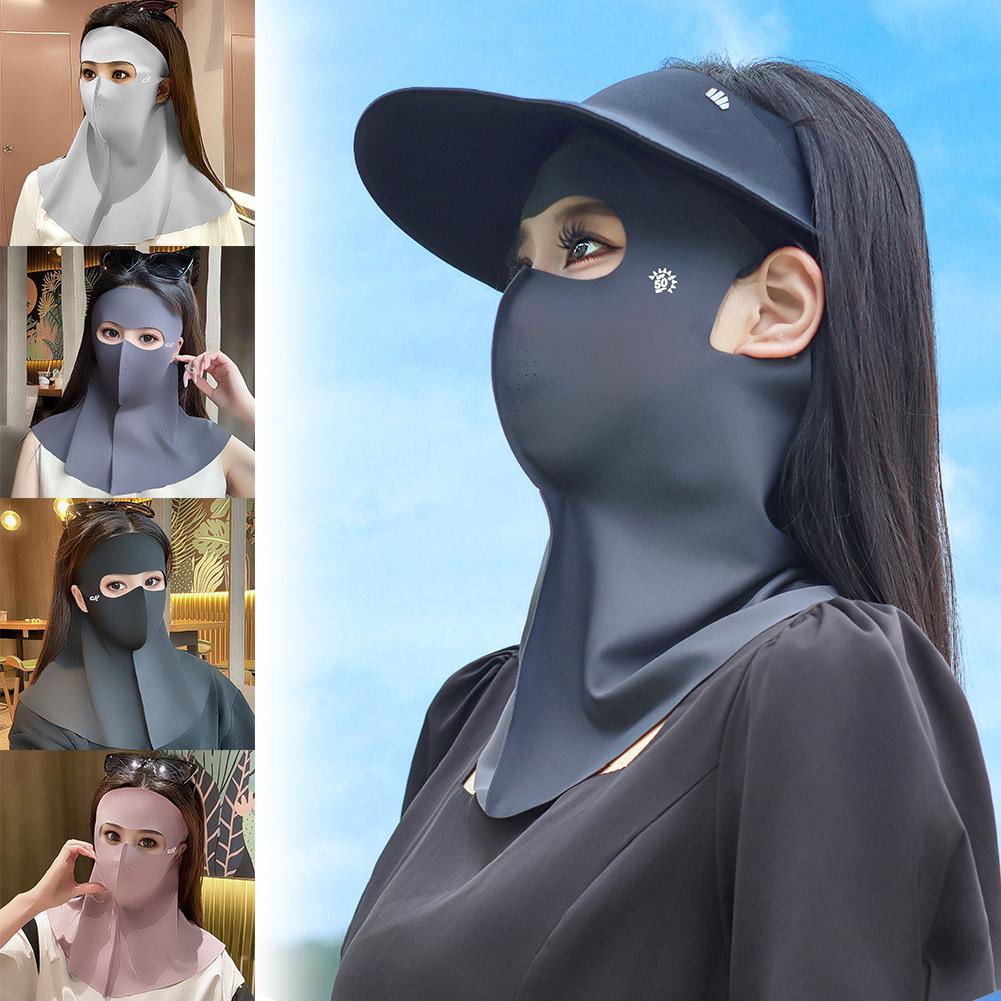 Sports Mask Breathable - Vollgesichts-Nackenschutz aus Eisseide mit UV-Schutz, Atmungsaktive