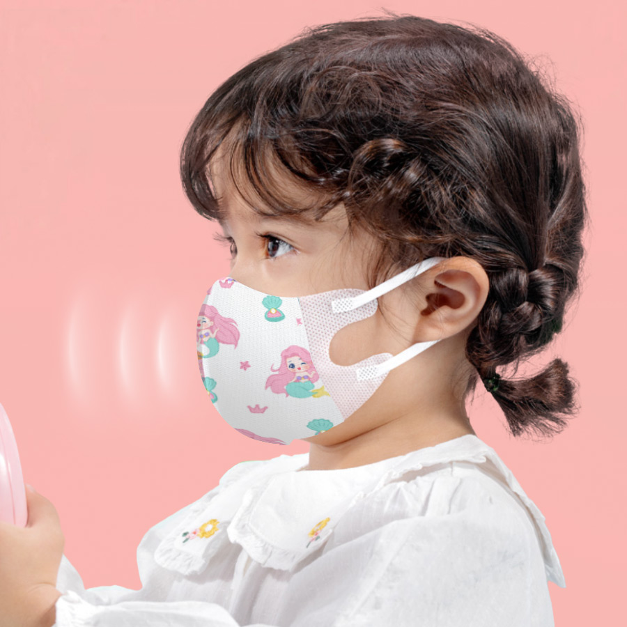 Kids Face Mask - 30 Stück 3D-Gesichtsmaske für Kinder, Einweg-niedliche